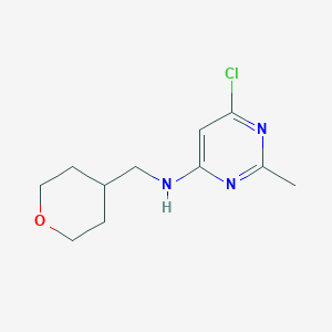 molecular formula C11H16ClN3O B1468635 6-chloro-2-methyl-N-[(oxan-4-yl)methyl]pyrimidin-4-amine CAS No. 1289264-19-2