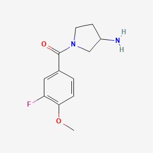 molecular formula C12H15FN2O2 B1468643 1-(3-Fluoro-4-methoxybenzoyl)pyrrolidin-3-amine CAS No. 1407386-96-2