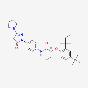 molecular formula C33H46N4O3 B14686459 Butanamide, 2-[2,4-bis(1,1-dimethylpropyl)phenoxy]-N-[4-[4,5-dihydro-5-oxo-3-(1-pyrrolidinyl)-1H-pyrazol-1-yl]phenyl]- CAS No. 30707-78-9