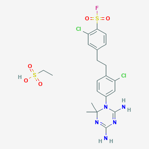 2-Chloro-4-[2-[2-chloro-4-(4,6-diamino-2,2-dimethyl-1,3,5-triazin-1-yl)phenyl]ethyl]benzenesulfonyl fluoride;ethanesulfonic acid