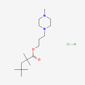 molecular formula C17H35ClN2O2 B14686490 Valeric acid, 2,2,4,4-tetramethyl-, 3-(4-methyl-1-piperazinyl)propyl ester, dihydrochloride CAS No. 33421-72-6