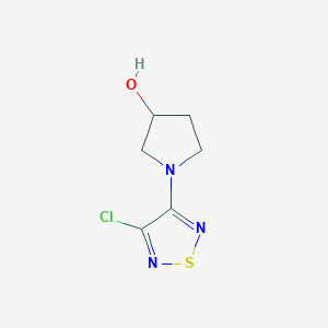 molecular formula C6H8ClN3OS B1468653 1-(4-Chloro-1,2,5-thiadiazol-3-yl)pyrrolidin-3-ol CAS No. 1343502-66-8