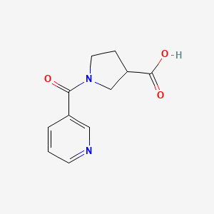 molecular formula C11H12N2O3 B1468656 1-(Pyridine-3-carbonyl)pyrrolidine-3-carboxylic acid CAS No. 1343138-46-4