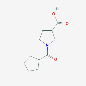 molecular formula C11H17NO3 B1468659 1-(Cyclopentanecarbonyl)pyrrolidine-3-carboxylic acid CAS No. 1341545-10-5