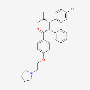 Valerophenone, 3-(p-chlorophenyl)-4-methyl-2-phenyl-4'-(2-(1-pyrrolidinyl)ethoxy)-, erythro-