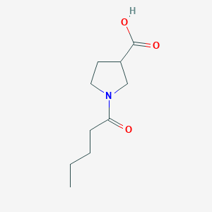 molecular formula C10H17NO3 B1468660 1-Pentanoylpyrrolidine-3-carboxylic acid CAS No. 1310248-27-1
