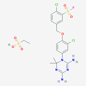 2-Chloro-5-[[2-chloro-4-(4,6-diamino-2,2-dimethyl-1,3,5-triazin-1-yl)phenoxy]methyl]benzenesulfonyl fluoride;ethanesulfonic acid