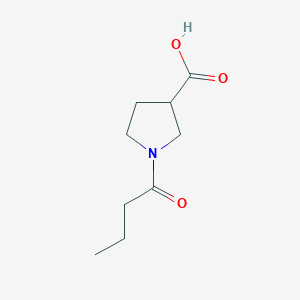 molecular formula C9H15NO3 B1468671 1-Butyrylpyrrolidine-3-carboxylic acid CAS No. 1245614-92-9