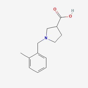 molecular formula C13H17NO2 B1468673 1-[(2-Methylphenyl)methyl]pyrrolidine-3-carboxylic acid CAS No. 1339929-66-6