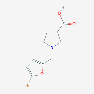 molecular formula C10H12BrNO3 B1468676 1-[(5-Bromofuran-2-yl)methyl]pyrrolidine-3-carboxylic acid CAS No. 1340498-96-5