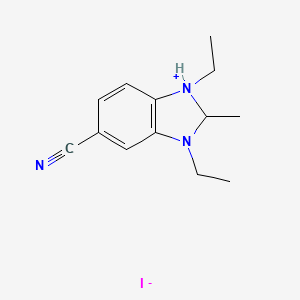 molecular formula C13H18IN3 B14686770 5-Cyano-1,3-diethyl-2-methyl-2,3-dihydro-1H-benzimidazol-1-ium iodide CAS No. 24351-13-1