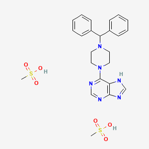 9H-Purine, 6-(4-benzhydryl-1-piperazinyl)-, bis(methanesulfonate)