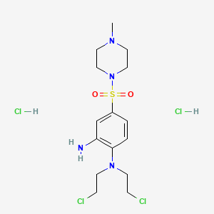 molecular formula C15H26Cl4N4O2S B14686867 1-((3-Amino-4-(bis(2-chloroethyl)amino)phenyl)sulphonyl)-4-methylpiperazine dihydrochloride CAS No. 35898-78-3