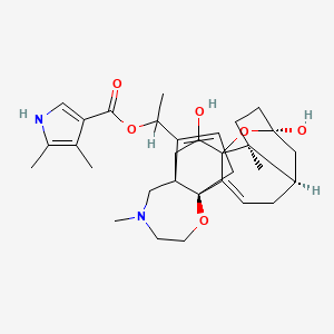 1-[(1R,5R,6S,9S)-9,12-dihydroxy-6,16-dimethyl-10,19-dioxa-16-azahexacyclo[12.5.3.15,9.01,14.02,11.06,11]tricosa-2,21-dien-22-yl]ethyl 4,5-dimethyl-1H-pyrrole-3-carboxylate