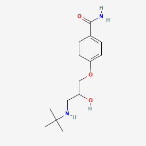 molecular formula C14H22N2O3 B14686907 4-[3-(Tert-butylamino)-2-hydroxypropoxy]benzamide CAS No. 34249-93-9