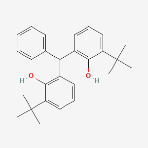 molecular formula C27H32O2 B14686927 2,2'-(Phenylmethylene)bis(6-tert-butylphenol) CAS No. 32094-29-4