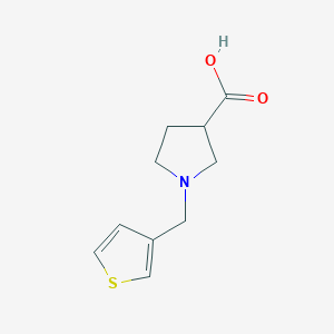molecular formula C10H13NO2S B1468694 1-[(Thiophen-3-yl)methyl]pyrrolidine-3-carboxylic acid CAS No. 1339533-96-8