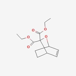 molecular formula C13H18O5 B14686940 2-Oxabicyclo[2.2.2]oct-5-ene-3,3-dicarboxylic acid, diethyl ester CAS No. 24588-62-3