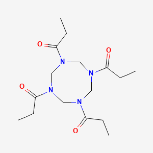 molecular formula C16H28N4O4 B14686947 1,1',1'',1'''-(1,3,5,7-Tetrazocane-1,3,5,7-tetrayl)tetra(propan-1-one) CAS No. 32516-04-4