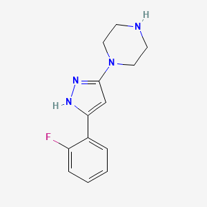 1-[3-(2-fluorophenyl)-1H-pyrazol-5-yl]piperazine