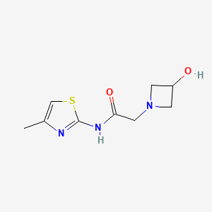 molecular formula C9H13N3O2S B1468699 2-(3-hydroxyazetidin-1-yl)-N-(4-methyl-1,3-thiazol-2-yl)acetamide CAS No. 1341490-50-3