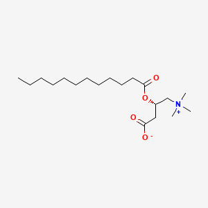 molecular formula C19H37NO4 B14687007 Ammonium, (3-carboxy-2-hydroxypropyl)trimethyl-, hydroxide, inner salt, laurate, D- CAS No. 25518-53-0