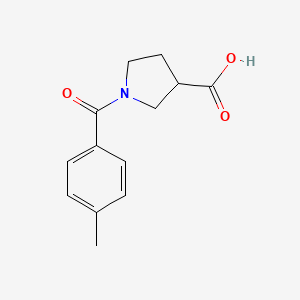 molecular formula C13H15NO3 B1468713 1-(4-Methylbenzoyl)pyrrolidine-3-carboxylic acid CAS No. 1410469-96-3