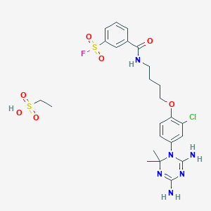 3-[4-[2-Chloro-4-(4,6-diamino-2,2-dimethyl-1,3,5-triazin-1-yl)phenoxy]butylcarbamoyl]benzenesulfonyl fluoride;ethanesulfonic acid