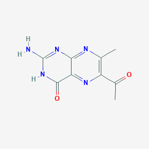 molecular formula C9H9N5O2 B14687161 6-Acetyl-2-amino-7-methylpteridin-4(1H)-one CAS No. 24899-03-4