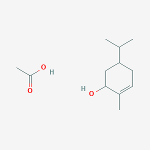 molecular formula C12H22O3 B14687182 Acetic acid;2-methyl-5-propan-2-ylcyclohex-2-en-1-ol CAS No. 26252-08-4