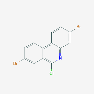 molecular formula C13H6Br2ClN B14687196 3,8-Dibromo-6-chlorophenanthridine CAS No. 33692-79-4