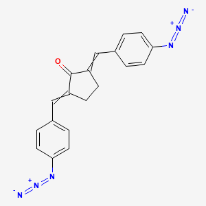 molecular formula C19H14N6O B14687268 2,5-Bis[(4-azidophenyl)methylidene]cyclopentan-1-one CAS No. 24848-71-3