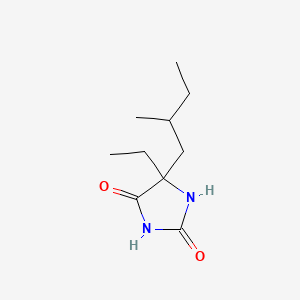 molecular formula C10H18N2O2 B14687282 2,4-Imidazolidinedione, 5-ethyl-5-(2-methylbutyl)- CAS No. 36033-37-1