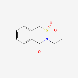 molecular formula C11H13NO3S B14687343 1H-2,3-Benzothiazin-4(3H)-one, 3-isopropyl-, 2,2-dioxide CAS No. 31846-46-5