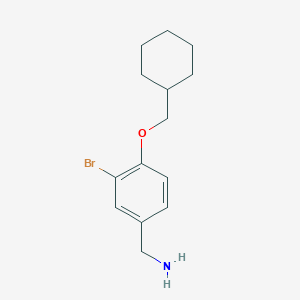 molecular formula C14H20BrNO B1468738 3-Bromo-4-cyclohexylmethoxybenzylamine CAS No. 1284849-21-3