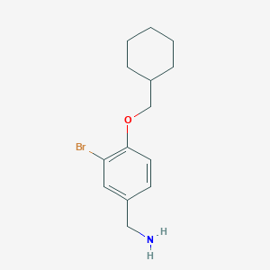 [3-bromo-4-(cyclohexylmethoxy)phenyl]methanamine