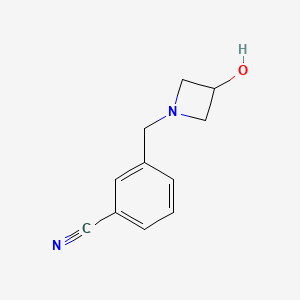 molecular formula C11H12N2O B1468740 3-[(3-Hydroxyazetidin-1-yl)methyl]benzonitrile CAS No. 1343666-68-1