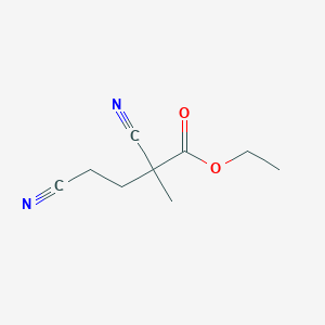 molecular formula C9H12N2O2 B14687454 Ethyl 2,4-dicyano-2-methylbutanoate CAS No. 30378-23-5