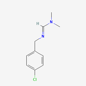 molecular formula C10H13ClN2 B14687476 N'-[(4-Chlorophenyl)methyl]-N,N-dimethylmethanimidamide CAS No. 27159-76-8