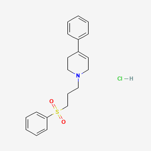 molecular formula C20H24ClNO2S B14687537 Pyridine, 1,2,3,6-tetrahydro-4-phenyl-1-(3-(phenylsulfonyl)propyl)-, monohydrochloride CAS No. 35583-78-9