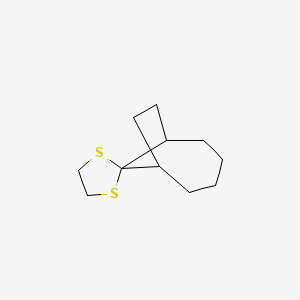 molecular formula C11H18S2 B14687548 Spiro[bicyclo[4.2.1]nonane-9,2'-[1,3]dithiolane] CAS No. 28640-49-5