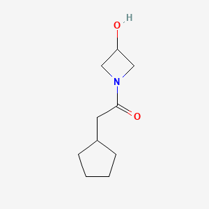 molecular formula C10H17NO2 B1468757 2-Cyclopentyl-1-(3-hydroxyazetidin-1-yl)ethan-1-one CAS No. 1343209-32-4