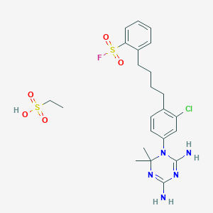 2-[4-[2-Chloro-4-(4,6-diamino-2,2-dimethyl-1,3,5-triazin-1-yl)phenyl]butyl]benzenesulfonyl fluoride;ethanesulfonic acid