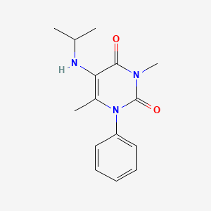 molecular formula C15H19N3O2 B14687646 Uracil, 3,6-dimethyl-5-(isopropylamino)-1-phenyl- CAS No. 32150-64-4