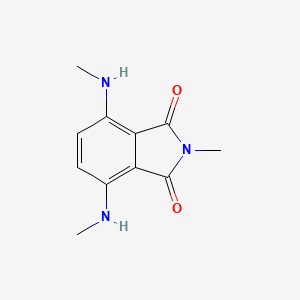 molecular formula C11H13N3O2 B14687650 2-Methyl-4,7-bis(methylamino)-1H-isoindole-1,3(2H)-dione CAS No. 34321-64-7