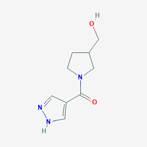 molecular formula C9H13N3O2 B1468768 [1-(1H-pyrazole-4-carbonyl)pyrrolidin-3-yl]methanol CAS No. 1340023-23-5