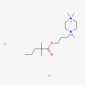 molecular formula C17H36I2N2O2 B14687709 1-(3-(2,2-Dimethylvaleryloxy)propyl)-1,4,4-trimethylpiperazinium diiodide CAS No. 32651-70-0