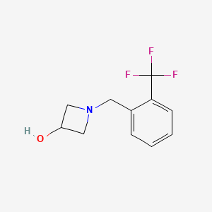 molecular formula C11H12F3NO B1468771 1-{[2-(三氟甲基)苯基]甲基}氮杂环丁-3-醇 CAS No. 1342598-95-1