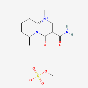 1,6-Dimethyl-4-oxo-6,7,8,9-tetrahydropyrido[1,2-a]pyrimidin-1-ium-3-carboxamide;methyl sulfate