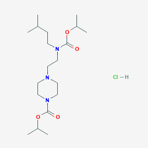 molecular formula C19H38ClN3O4 B14687776 1-Piperazinecarboxylic acid, 4-(2-(carboxyisopentylamino)ethyl)-, diisopropyl ester, hydrochloride CAS No. 24269-73-6